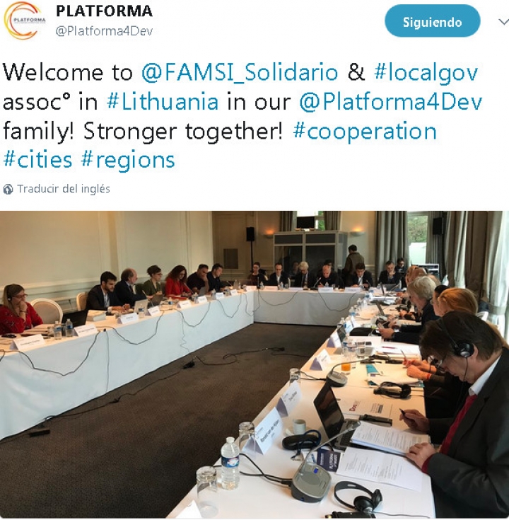 FAMSI ya forma parte de Platforma, una coalici&oacute;n paneuropea que representa a m&aacute;s de 100.000 gobiernos locales y regionales