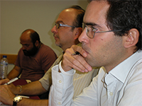 Antonio Zurita (PNUD) y Xavi Longan (Campa�a del Milenio), a la derecha