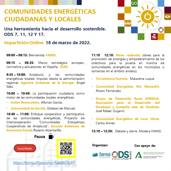 Seminario online el 18 de marzo: 'Comunidades energ&eacute;ticas ciudadanas y locales'