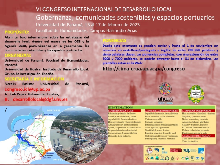 Las universidades de Huelva y Panam&aacute; se unen para organizar el 'VI Congreso Internacional de Desarrollo Local'