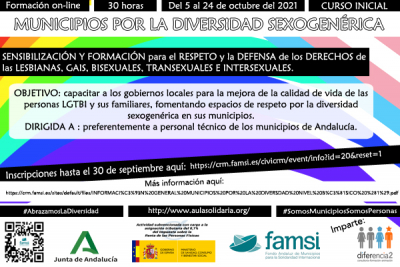 Abierto el plazo de inscripci&oacute;n al curso "Municipios por la diversidad sexogen&eacute;rica"