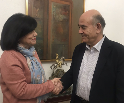 Nuestra vicepresidenta Francisca Medina y Alcaldesa de TorredelCampo se re&uacute;ne con Raji Sourani para mostrar apoyo y solidaridad internacional al pueblo palestino desde Andaluc&iacute;a