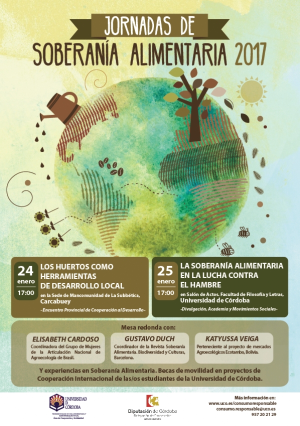 Jornadas sobre Soberan&iacute;a Alimentaria en la Universidad de C&oacute;rdoba el pr&oacute;ximo 25 de enero
