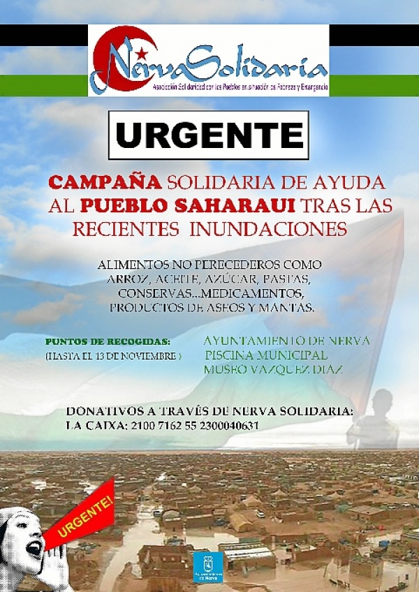 Campa&ntilde;a de ayuda urgente al pueblo saharaui en Nerva